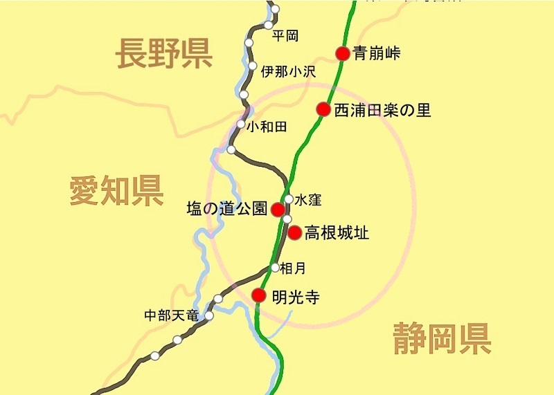 秋葉街道地図