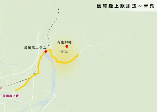 千国街道　信濃森上駅周辺～青鬼の地図