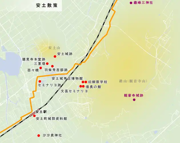 朝鮮人街道　安土散策の地図