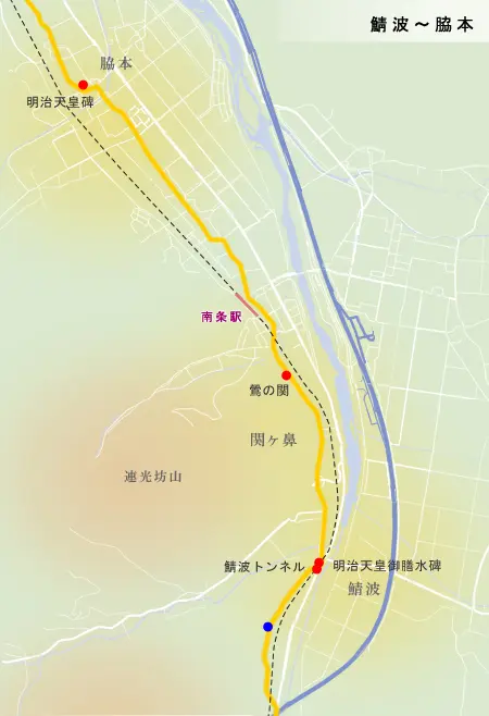 北陸道　鯖波～脇本の地図