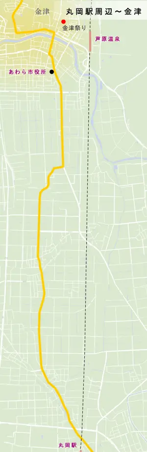 北陸道　丸岡駅周辺～金津の地図