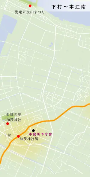 北陸道　下村～本江南の地図