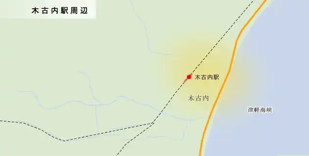 福山街道　木古内駅周辺地図