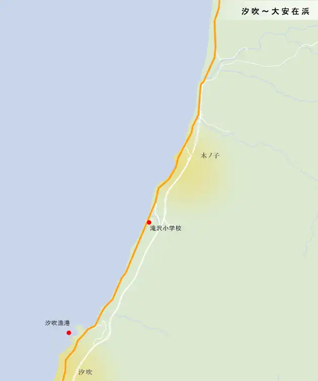 福山街道　汐吹～大安在浜地図