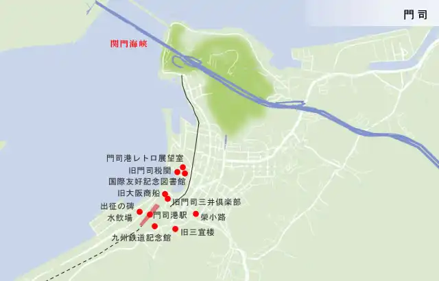 日向街道　門司港、小倉の地図