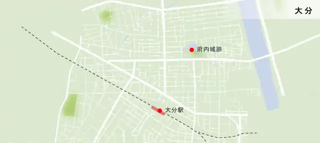 日向街道　大分市街の地図