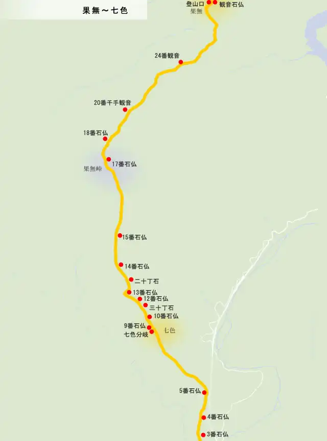 熊野古道　果無～七色の地図