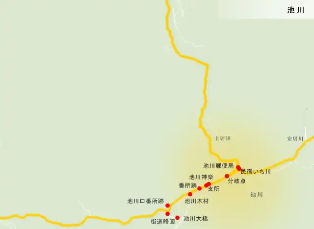 松山街道　池川の地図