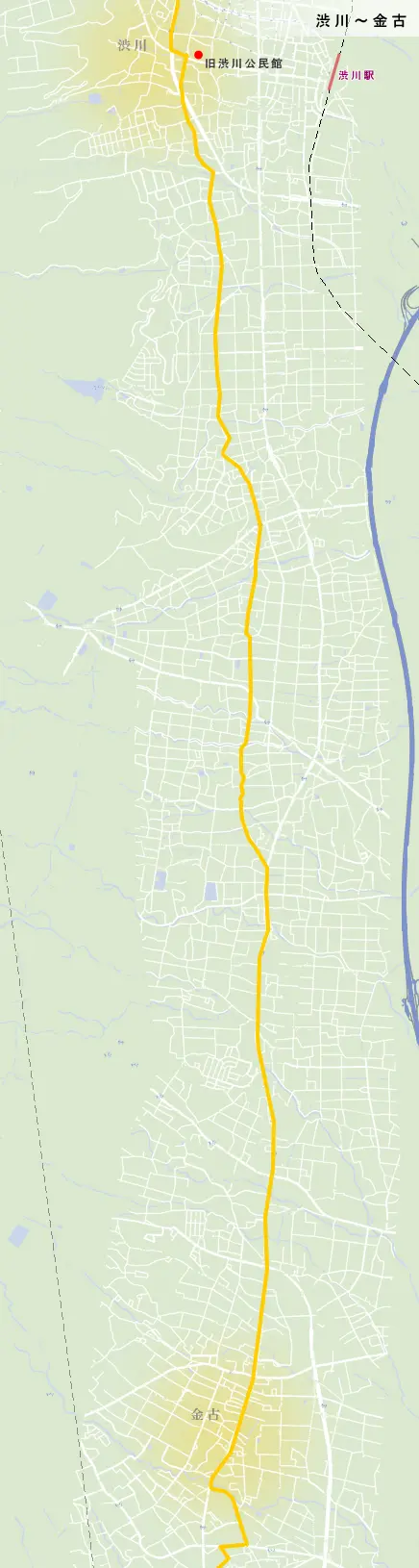 三国街道　渋川～金古の地図