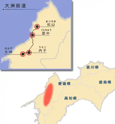 大洲街道 概略地図