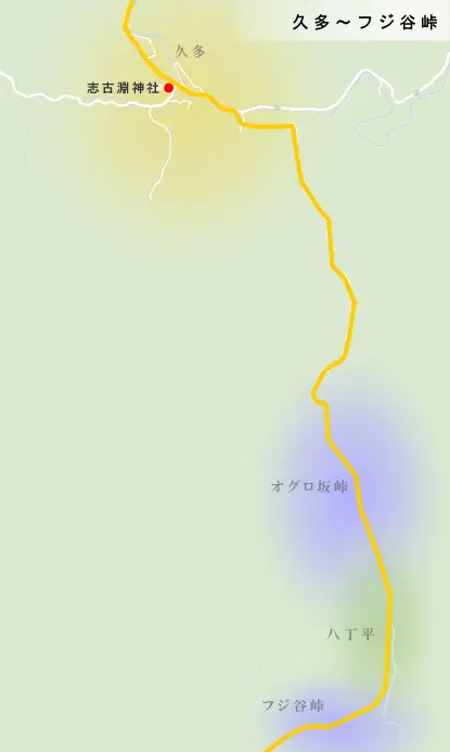 若狭街道(鯖街道)　新石切	～暗峠越えまでの地図