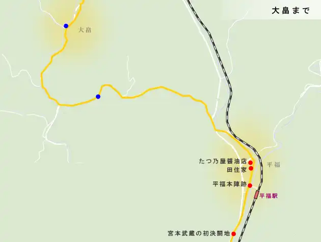 智頭往来　平福宿から大畠の地図