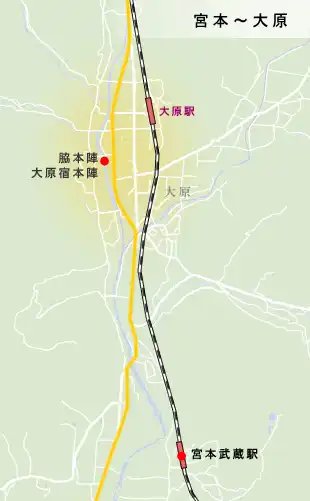 智頭往来　宮本から大原宿の地図