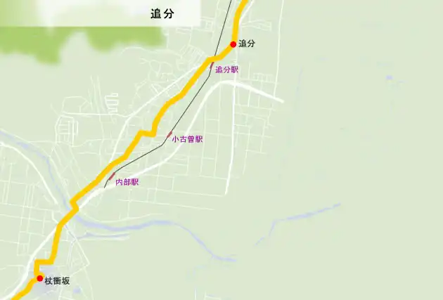 東海道　追分の地図