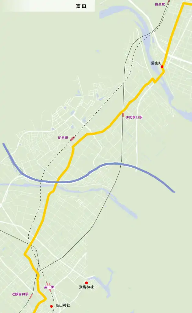 東海道　富田の地図