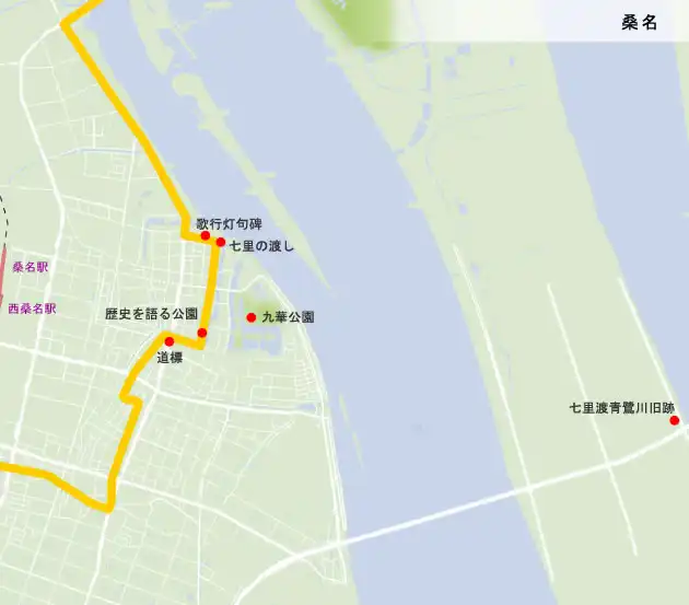 東海道　桑名の地図