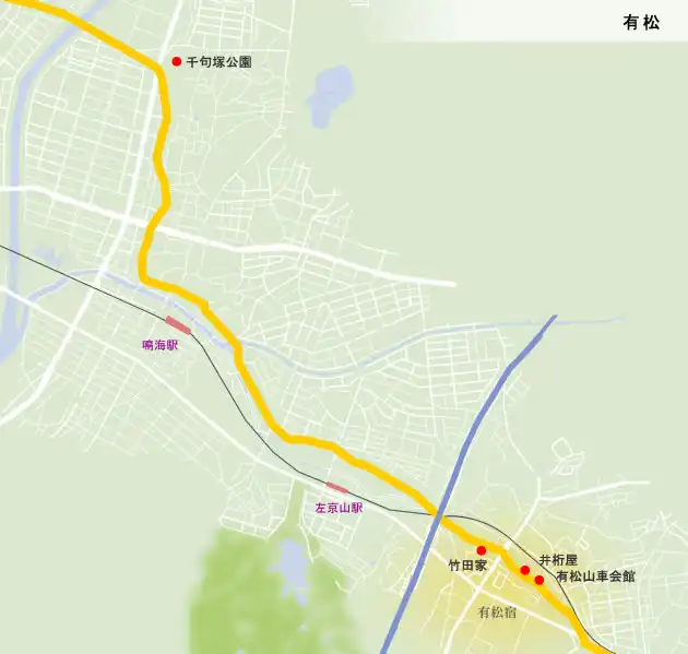 東海道　有松の地図