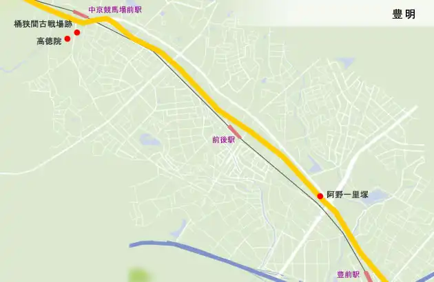 東海道　豊明の地図