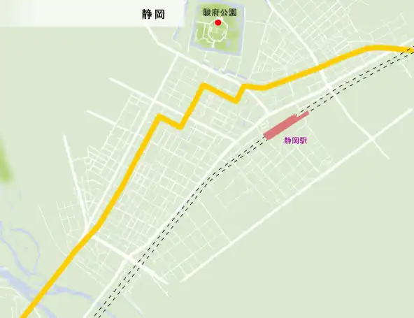 東海道　静岡の地図