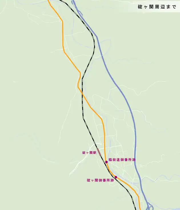 羽州街道　長峰駅周辺～碇ヶ関周辺地図