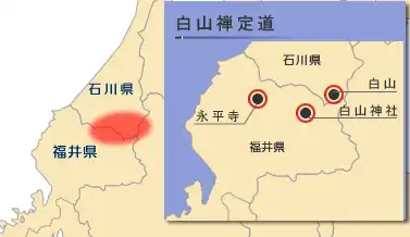 白山禅定道のルート