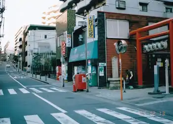 街道沿いの神社